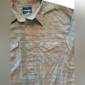 Vtg Wrangler Long Sleeve Western Button Up Shirt - Mens Size XL - Pearl Snap